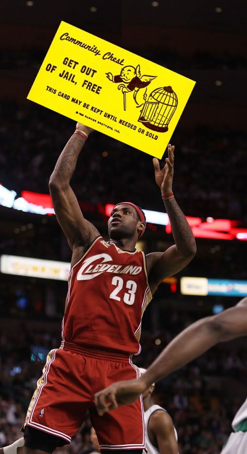 LBJ and his get out of jail free card. LBJ and his get out of jail free card.