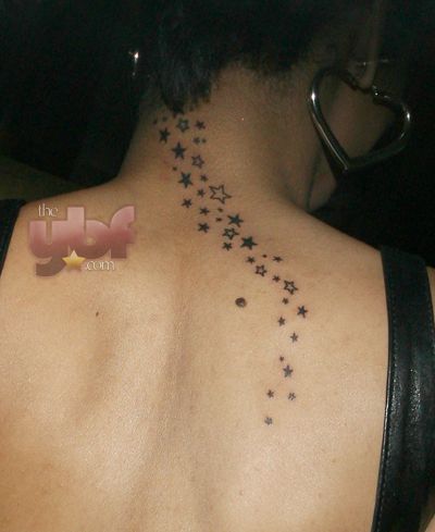 rihanna tattoos neck. tattoo on his neck too.