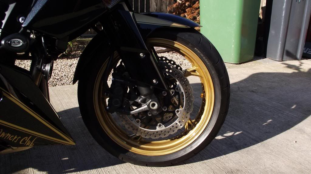 gold rims motorcycle