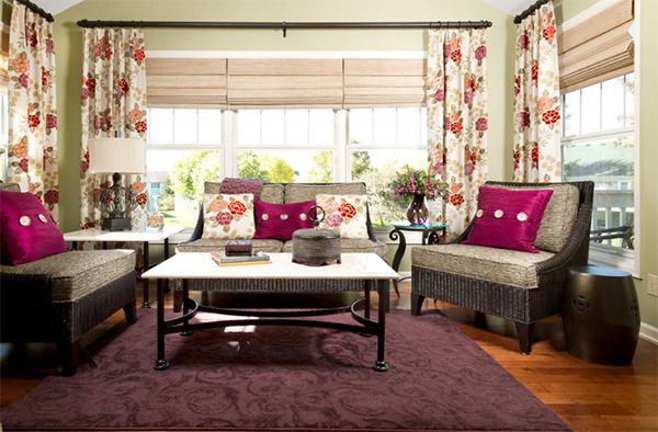 floral curtains living room