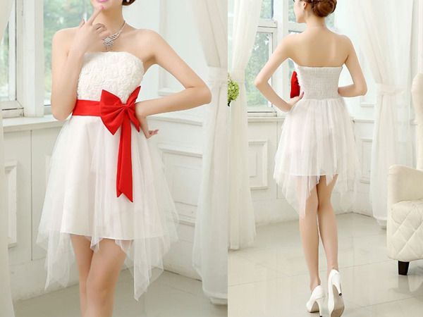 white red cocktail dress