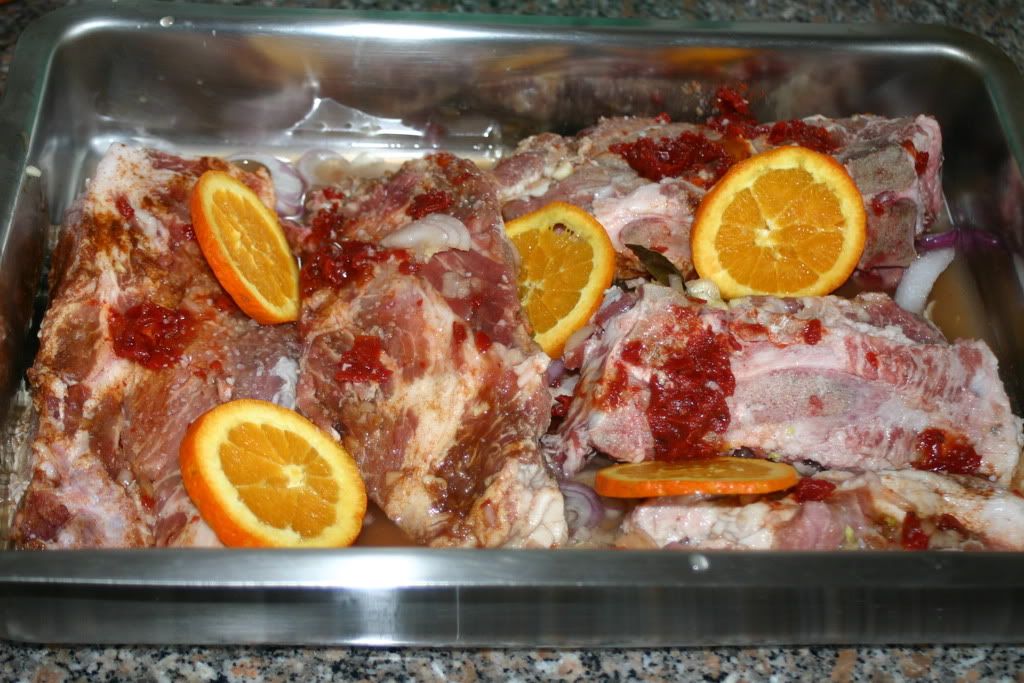 carne assada com laranja