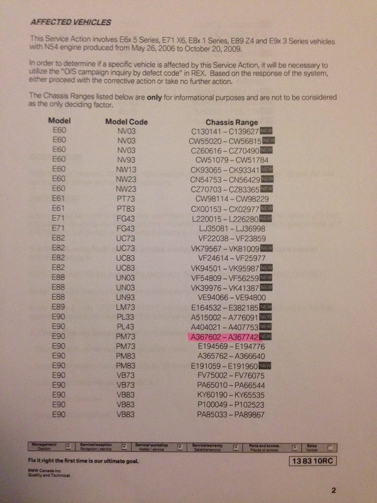 Venting about BMW Canada N54 HPFP warranty