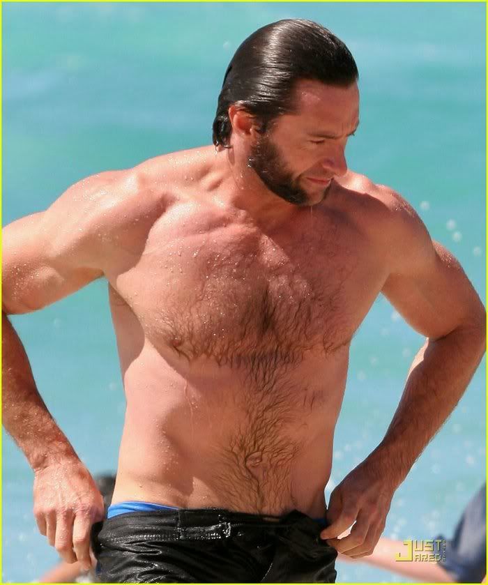 Hugh Jackman and his washboard abs  Porn Star Babylon 