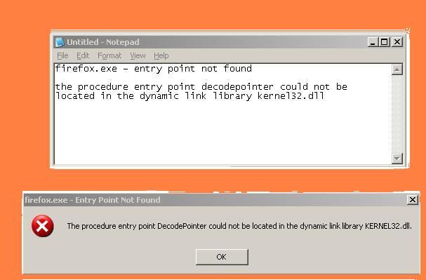 entry point not found in kernel32 dll