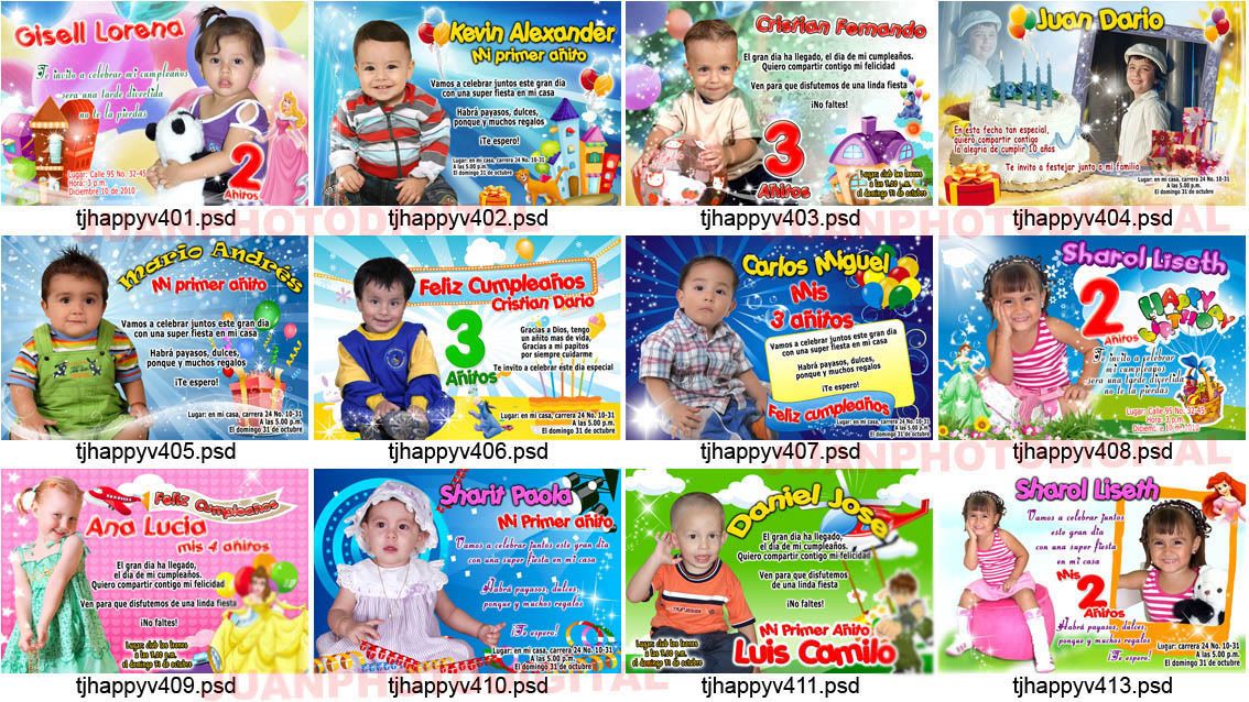 tarjetas infantiles Fotomontajes 50 x 70 cms