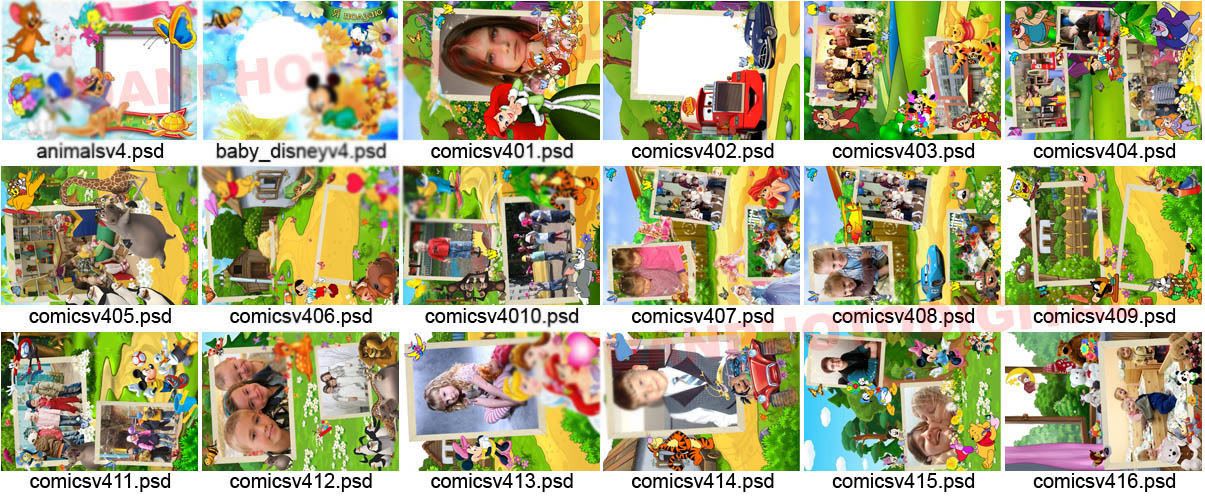 PSD Calendarios y tarjetas infantiles Fotomontajes 50 x 70 cms