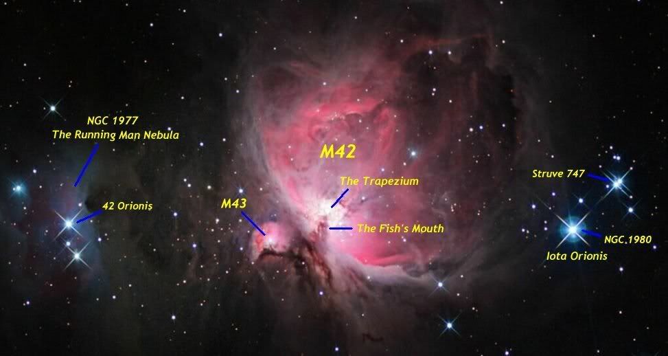 M42 with labels
