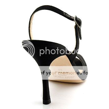 Jimmy Choo Laser Black Satin Sandals EU36.5/US6.5  