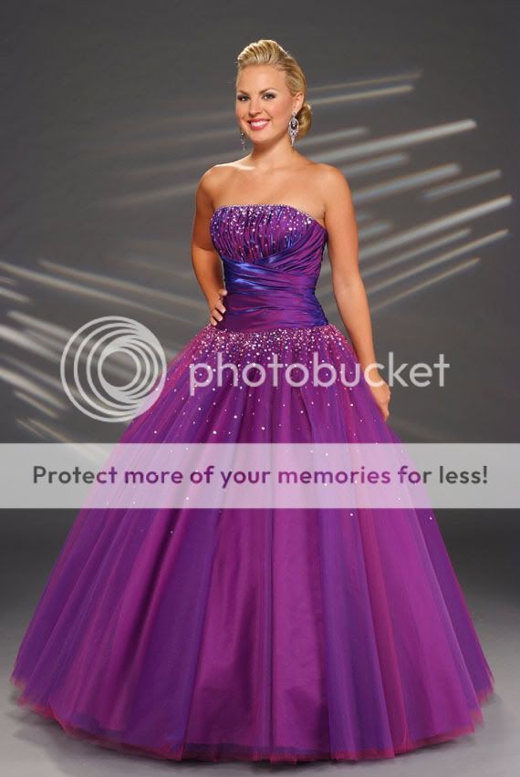 2012 A Line Stock Purple Ball Gown Quinceanera Dresses Prom Ball 