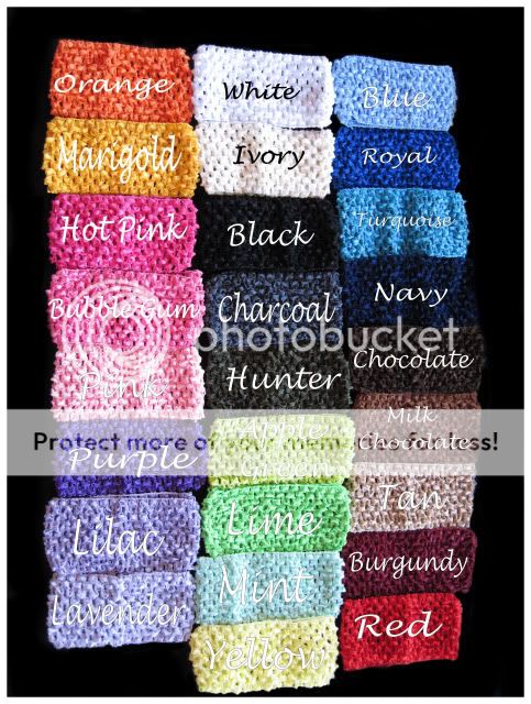 20 PIECE 3 LOT Crochet Headbands U PICK COLORS GIRLS  