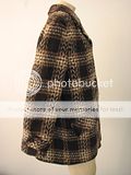 Vintage Retro A Virgo Model Winter Ethnic/Nordic Plaid Pttn Mohair Mix 